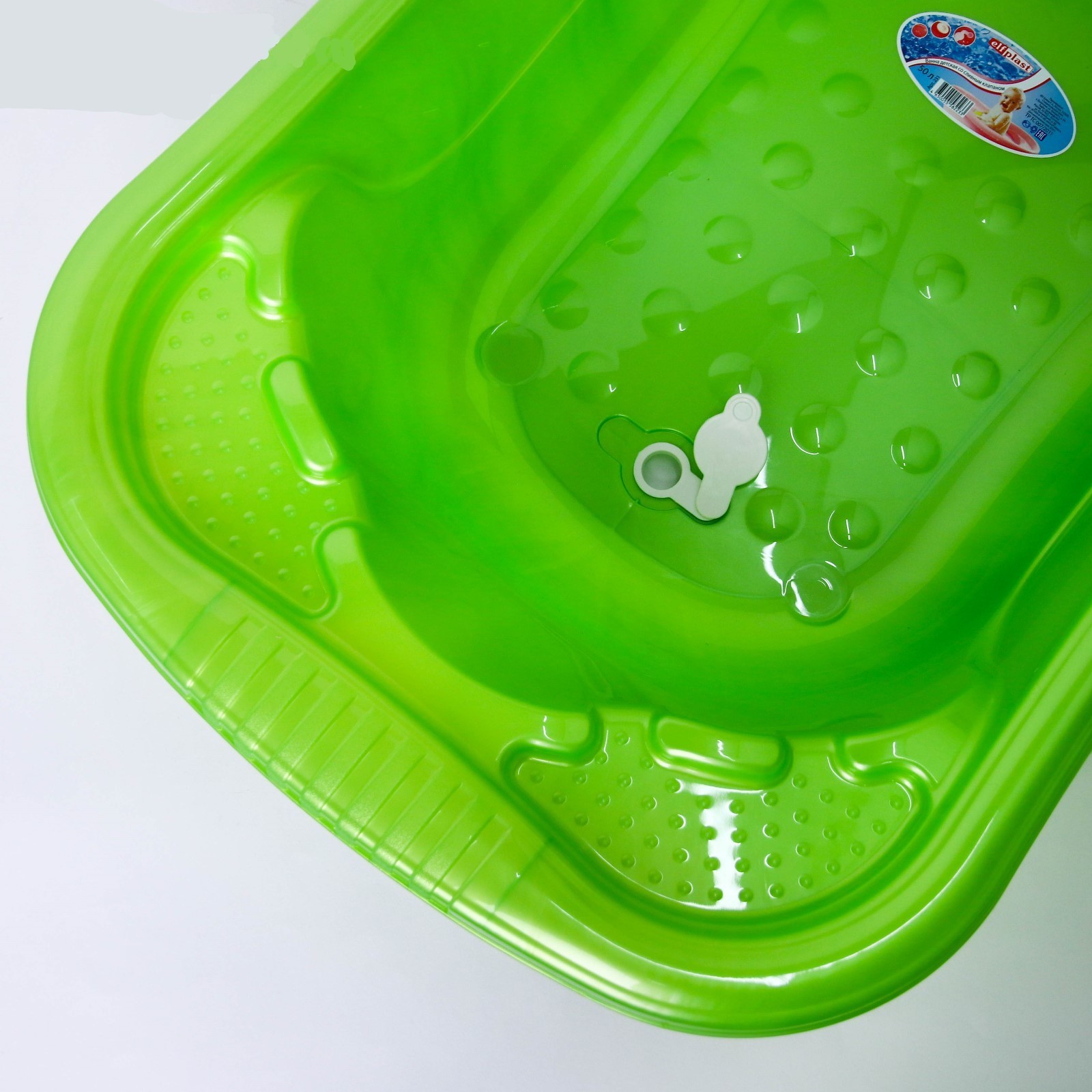 Ванна детская со сливом "Эльф" зеленый перламутр 