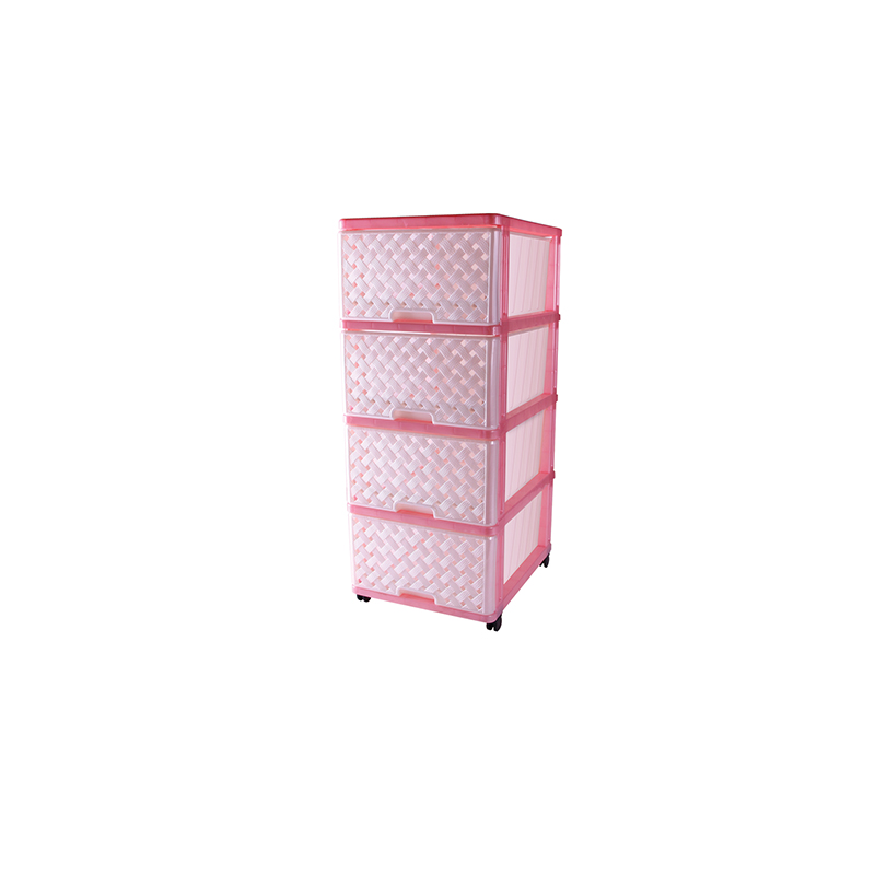 Комод  "Дуня" сетка 4-ящика розовый 
