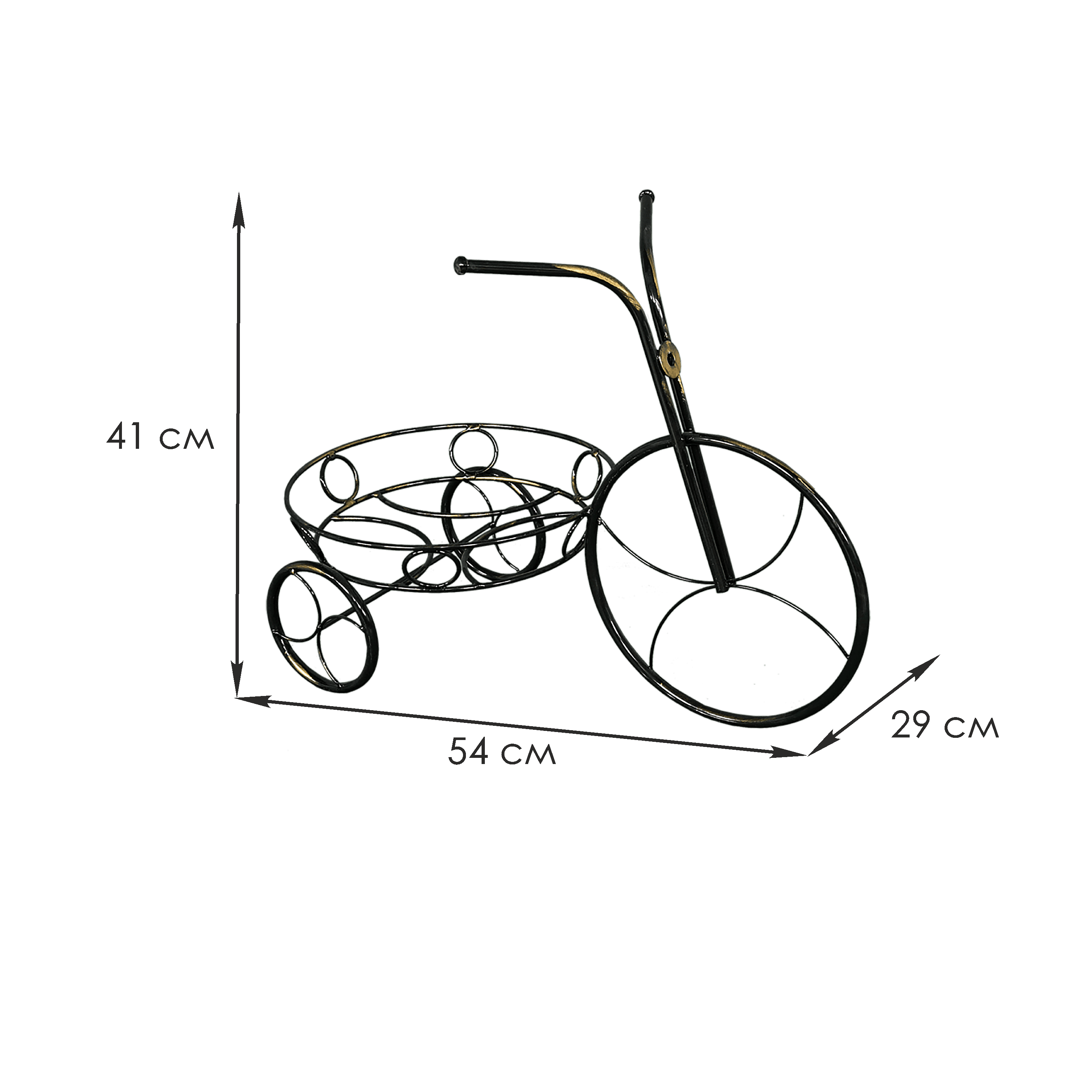 Подставка д/цветов "Велосипед" черный