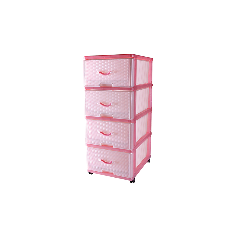 Комод  "Дуня" панель 4-ящика розовый