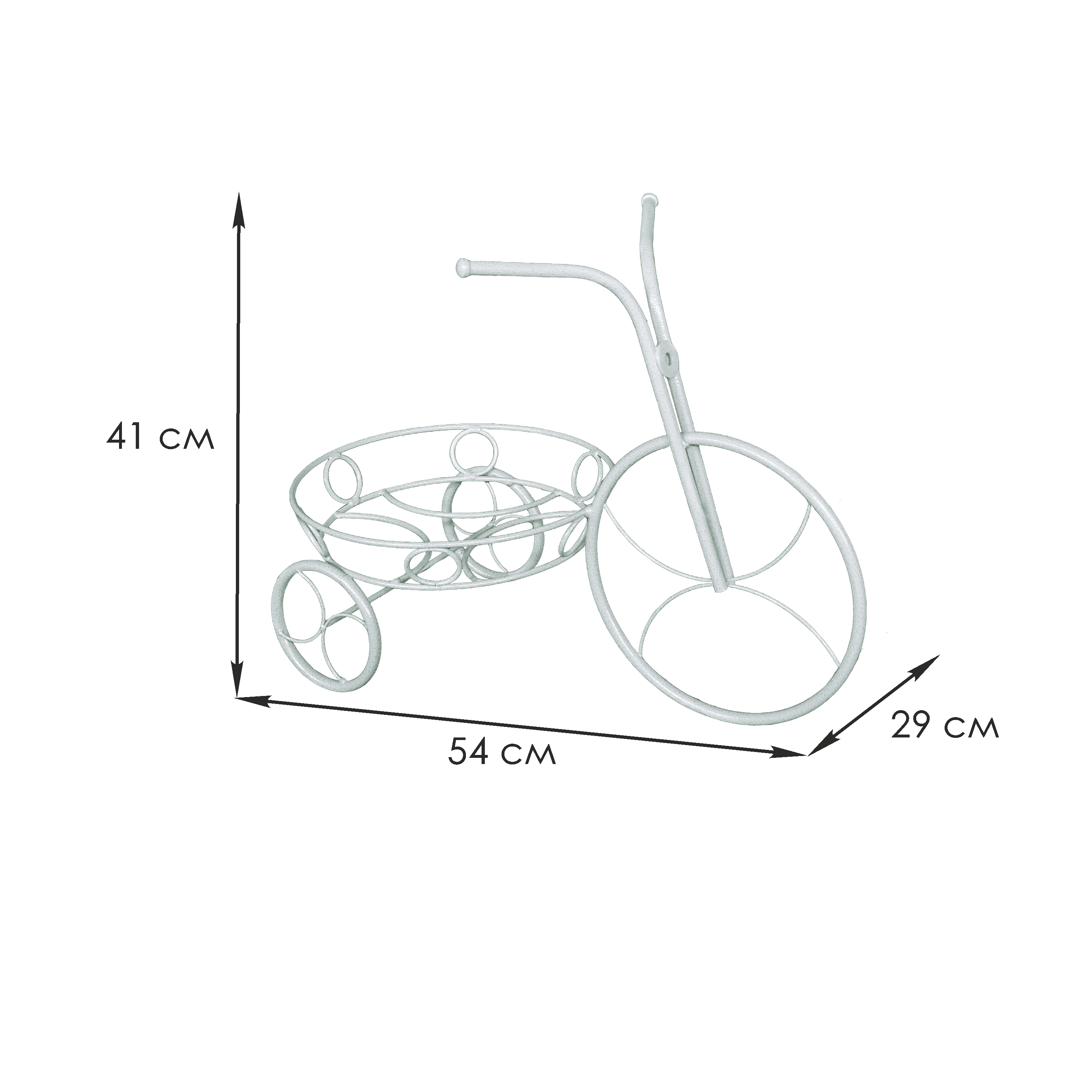 Подставка для цветов "Велосипед" серебро
