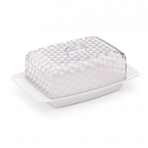 М5571 Масленка "Мозаика"бело-прозрачный (уп.28)