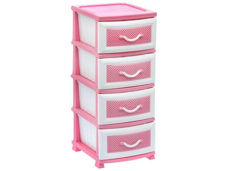 Комод 4-х "Дельфин "РОСС" роз-бел