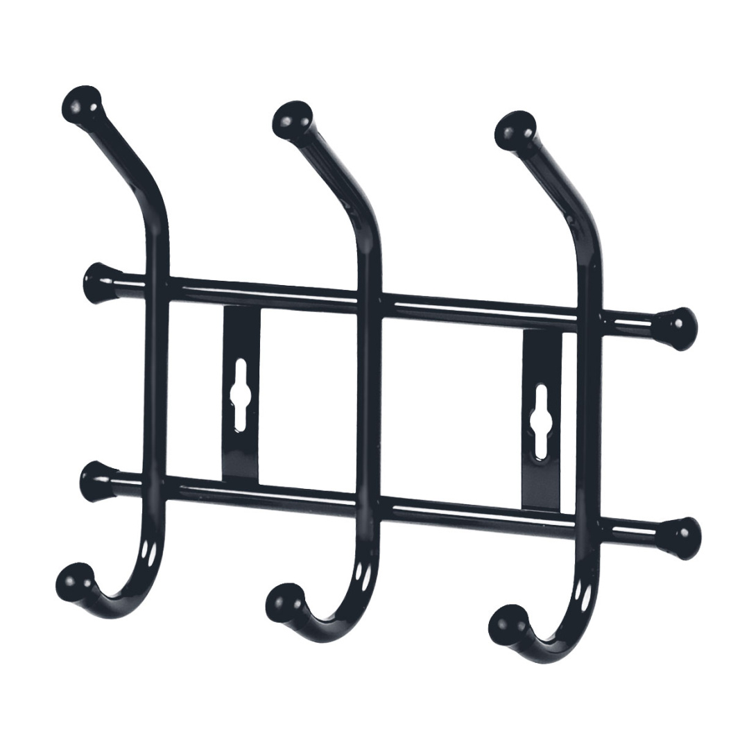 Вешалка настенная НИКА 276х215мм (3 кр)черн (уп.5)