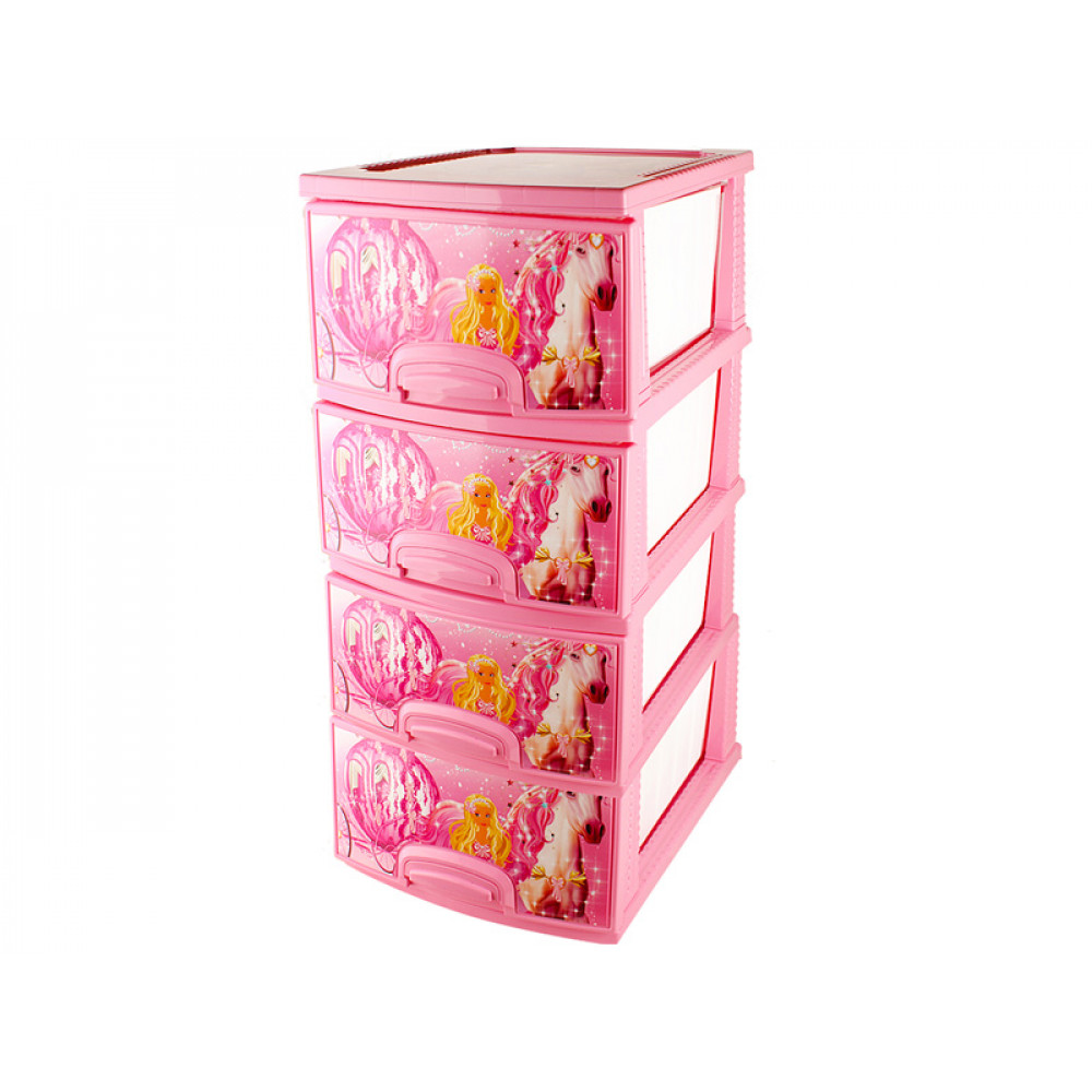 Комод Декор 4-х "Золушка "РОСС" роз.