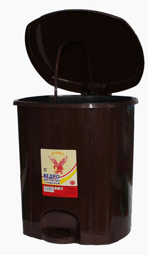 АП020211 Ведро для мусора с педалью 11л шоколад (уп.4)