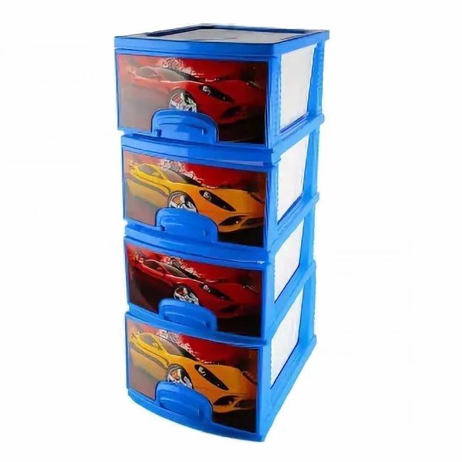 Комод Декор 4-х "Тачки "РОСС" темн.- гол.