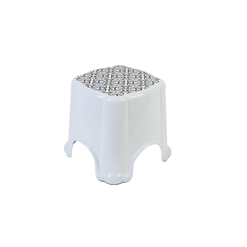 Табурет средний с рисунком бел.(уп.15)