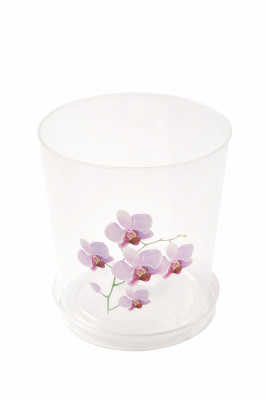 Горшок цветочный для орхидей 1,2л с поддоном прозрачный