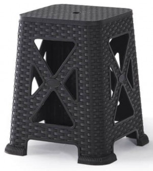 Табурет РАТТАН черный (уп.12 шт.)